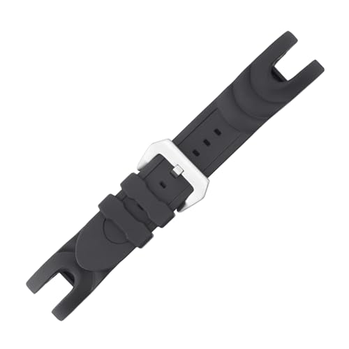 SANDEIN 26mm Watch Band Compatible with Invicta, Soft Silicone Rubber Replacement Wrist Strap for Invicta Reserve Collection Venom Watch Straps (Black + Silver Buckle) - Image 3