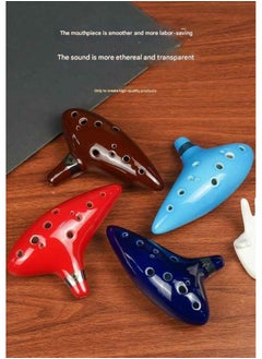12 Hole Alto C Tone Professional Ceramic Ocarina Set (Coffee Glaze)| Display stand + protective bag + beginner's guide + lanyard | Adult beginner musical instrument gift box  - Image 5