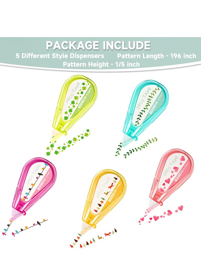 Generic - 5 Pcs Decorative Correction Tape for DIY Projects Cute Cartoon Patterns Perfect for Scrapbooking Greeting Cards and Journals - Image 1
