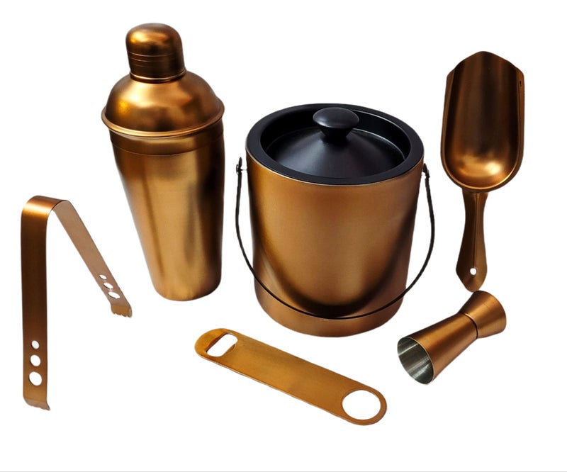 Proniks Ice Bucket (1.5Liter) with Ice Scope, Ice Tong,Opener,Peg Measure and with Cocktail Shaker (750ml) | Great bar Tools for Home bar Accessories, Mini bar, Wine Large (Medium) (Golden) - Image 2