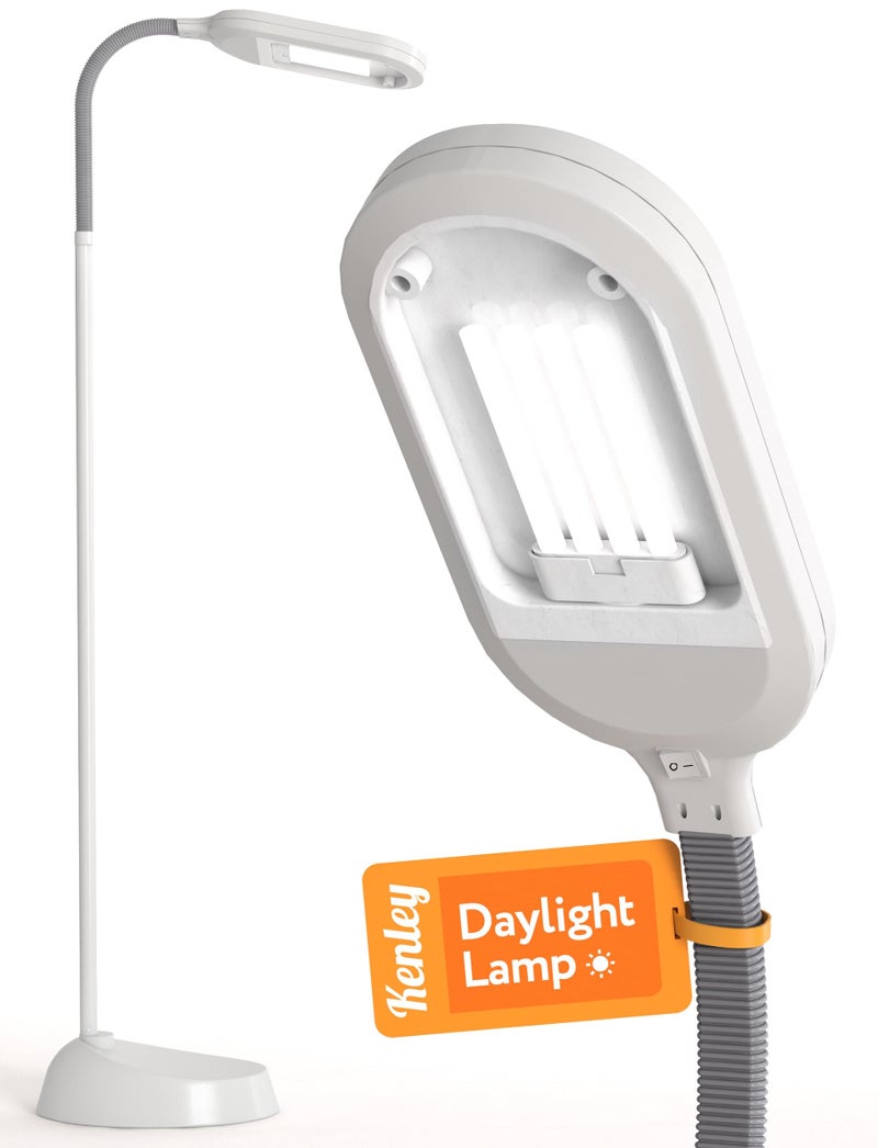 Kenley Natural Daylight Floor Lamp - Craft Light Floor Standing for Reading, Crafting, Sewing - Adjustable Gooseneck - Task Lamps for Living Room, Bedroom, Office - Image 1