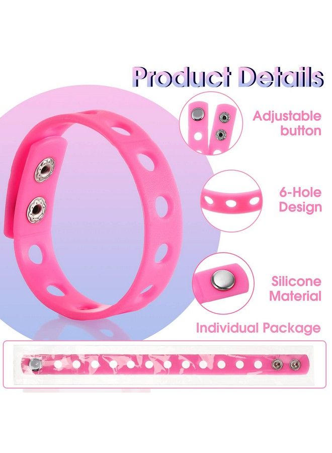 Mtlee 12 Pieces Silicone Wristbands Adjustable Rubber Bracelets Colorful Cute Charm Bracelets With Holes For Shoe Charm Boys Girls Birthday Party Award (Vivid Colors8.3 Inch) - Image 3