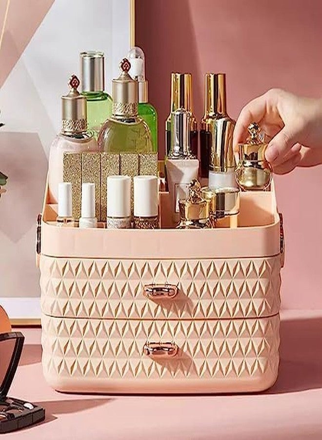 Azelf cosmetics storage desktop jewelry dustproof lipstick makeup brush organizing box dressing table skin care shelf Elegant Look - Image 2