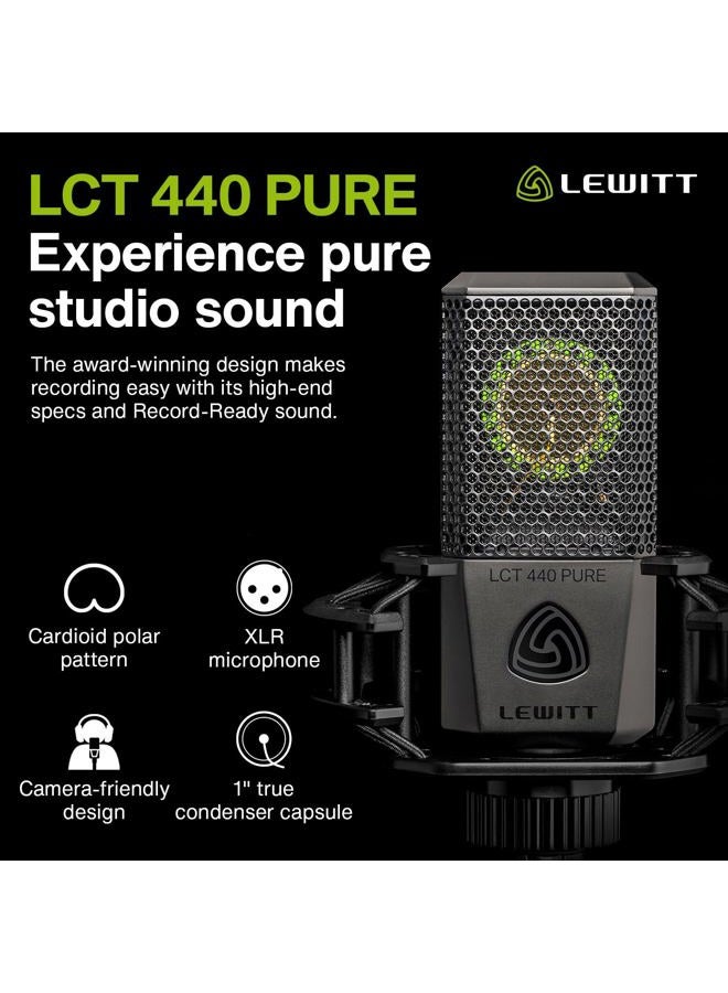 Lewitt ميكروفون مكثف Lct 440 Pure XLr لتسجيل الصوت والغناء والآلات والبث المباشر - Image 3