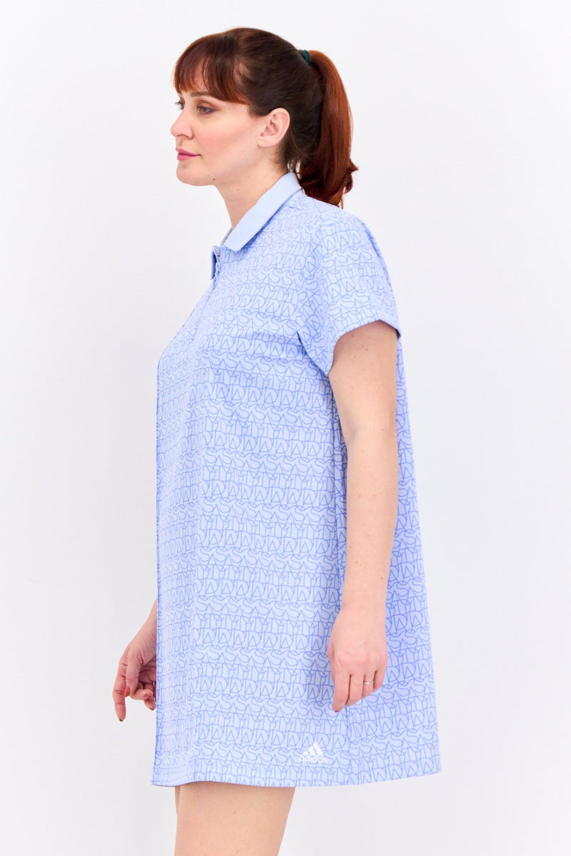 Adidas فستان رياضي نسائي بأكمام قصيرة مناسب للخارج، أزرق فاتح - Image 3