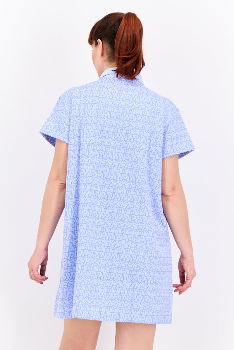 Adidas فستان رياضي نسائي بأكمام قصيرة مناسب للخارج، أزرق فاتح - Image 2