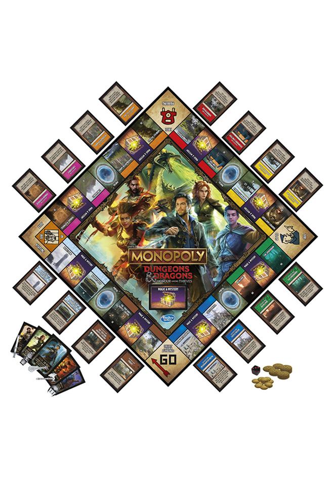 HASBRO - GAMING زنزانات وتنانين: شرف بين اللصوص نسخة – مغامرة عبر العوالم المنسية، اجمع الكنوز، قاتل الوحوش، وابنِ ذهبك في هذه اللعبة اللوحية التي تحمل طابع D&D للأطفال من 8 أعوام فما فوق - Image 1