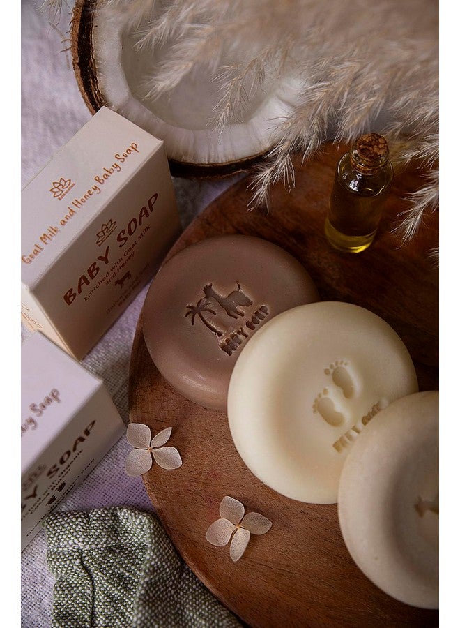 Relaxcation 3 Baby Soap Bars with Goat Milk and Honey - Naturally Cold Processed from Organic Ingredients - Handmade in USA - Ideal fro Newborns, babys, Kids and Adults (Pack of 3 - Image 1