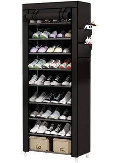 ALMUFARREJ Shoe Rack 9 Shelves Black 160X60X30Cm 18Pairs Of Shoe  - Image 2