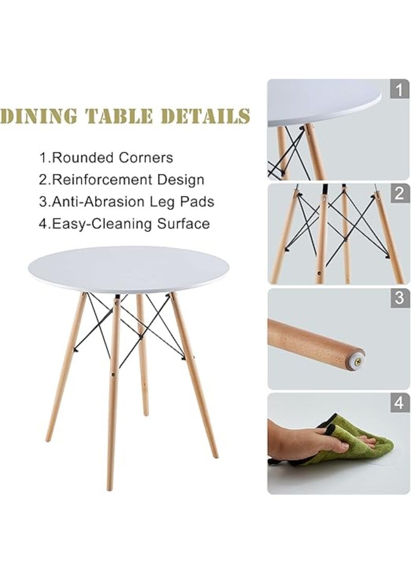 MAAS - A Set of 5 Pieces a Wooden Dining and Coffee Table with Chairs In A Modern Design for Home and Office with 4 Chairs Plastic Stools and Wooden Legs with A Metal Frame From Maas - Image 1