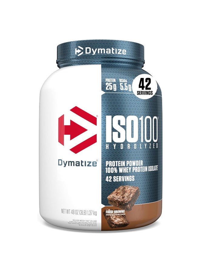 Dymatize ISO 100 – Fudge Brownie – 3 LB - Image 1