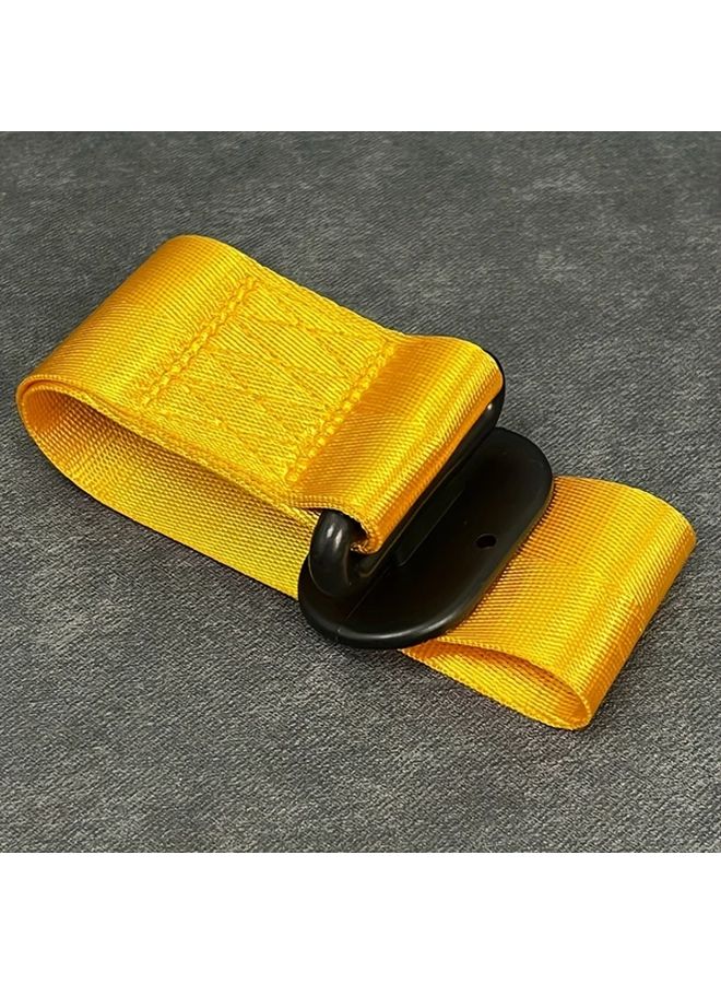 حبل سحب مقطورة سيارة نايلون أصفر، حزام واقي، ملصق زينة سباق عالمي - Image 1