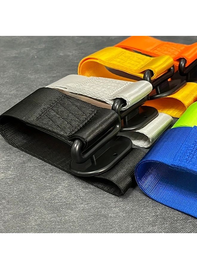 حبل سحب مقطورة سيارة نايلون أصفر، حزام واقي، ملصق زينة سباق عالمي - Image 5