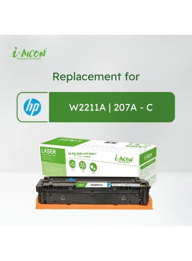 i-AICON Compatible Laser Toner Cartridge Cyan W2211A 207A 1600 Pages HP Replacement - Image 2