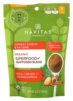 Navitas Organics Organic Superfood+ Adaptogen Blend Maca + Reishi + Ashwagandha 6.3 oz (180 g) 