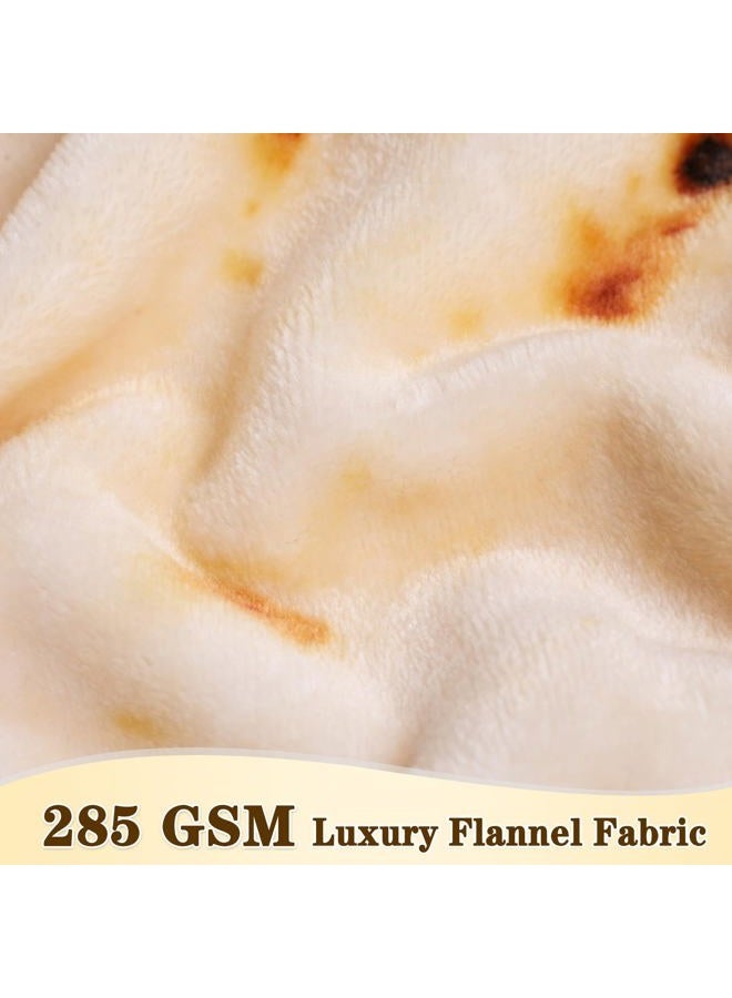 mermaker Burritos Tortilla Throw Blanket 2.0 Double Sided 80 inches for Adult and Kids, Giant Funny Realistic Food Blanket, 285 GSM Novelty Soft Flannel Taco Blanket (Yellow Blanket-Double Sided) - Image 5