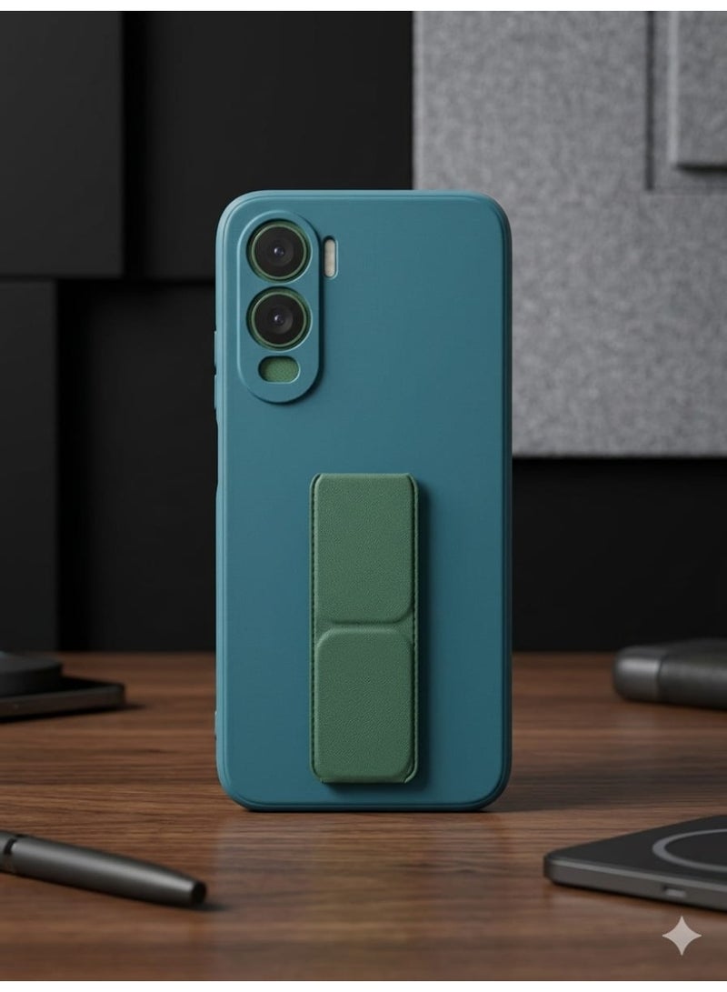 Itel City 200 Hand Grip Case Cover - Magnetic Hand Grip Holder & Kickstand Case For Itel City 200 - Strong Grip for Magnetic Car Holder, Stylish Silicone Case & Functional, Ultimate Convenience & Hands-Free Viewing