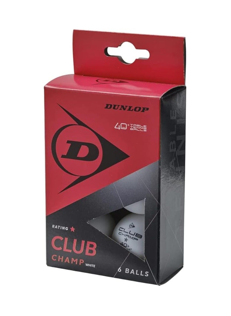 DUNLOP Table Tennis Balls – Pack of 6 for Training & Recreational Play, Durable and Consistent Bounce - Image 1