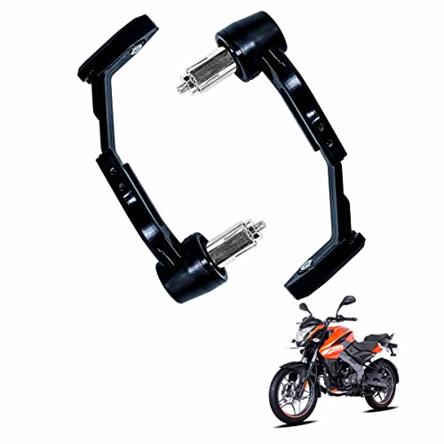 Asryd Motorcycle Brake Clutch Lever Guard Handlebar Protectors 7/8” 22MM CNC Alloy with Adjustable Angle Length (Black) for Bajaj Pulsar NS125 (Pack of 2) - Image 1