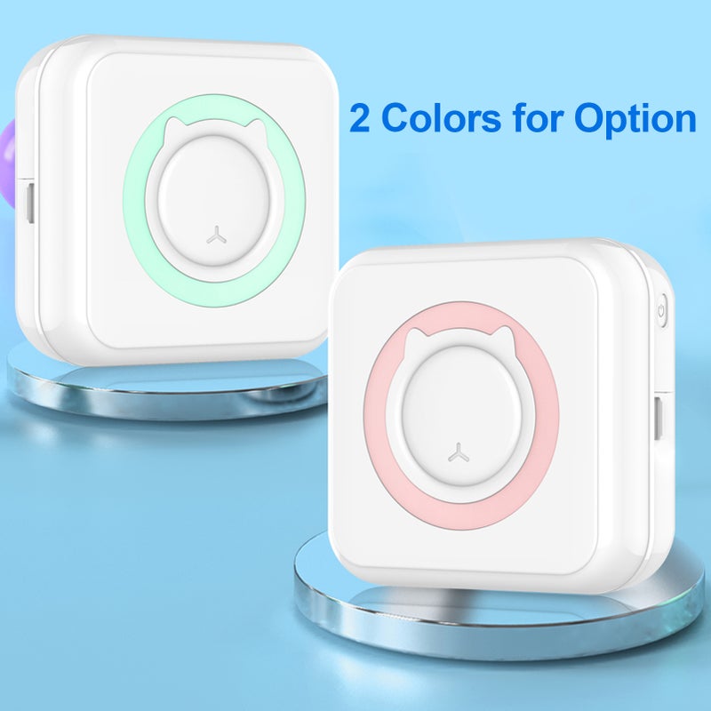 Mini Pocket Photo Printer Portable Thermal Printing Machine 203DPI Wireless BT Connection for Picture Lable DIY Handcraft List Meno Notes Journal Receipt Paper Instant Printer Sticker with 1 Roll Thermal Paper 57*30mm Study Work Office Compatible with Android iOS - Image 5