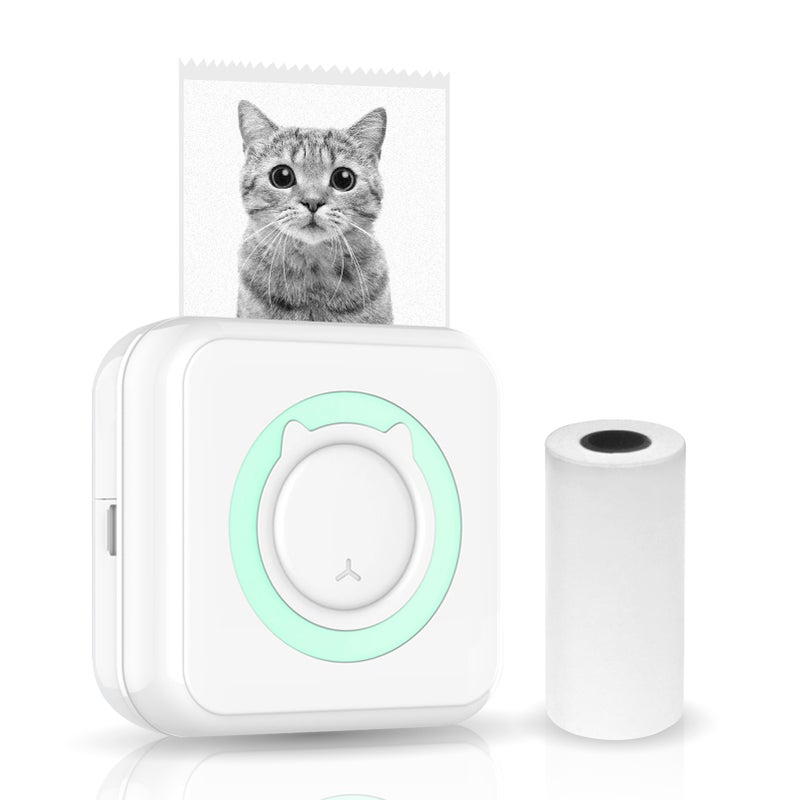 Mini Pocket Photo Printer Portable Thermal Printing Machine 203DPI Wireless BT Connection for Picture Lable DIY Handcraft List Meno Notes Journal Receipt Paper Instant Printer Sticker with 1 Roll Thermal Paper 57*30mm Study Work Office Compatible with Android iOS - Image 2