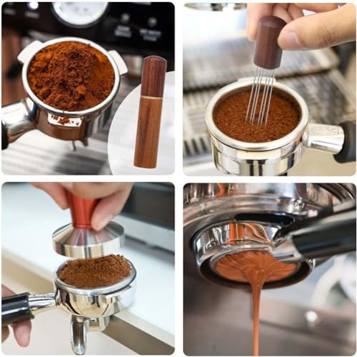 Gozaqe Espresso Coffee Needle Stirrers,6 Needles,304 Stainless Steel Needle,Natural Wood Handle and Stand,Coffee Accessories for Espresso Stirring Distribution - Image 5