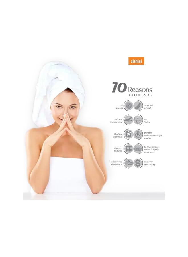 The Bros Bath Towel Set Pack of 3, (140 x 70 cm) (35 x 35 cm) Microfiber Ultra Soft Highly Absorbent Hand Towels Set, Lightweight and Quick Drying for Body, Beach, Sport, Yoga, SPA (White) - Image 5