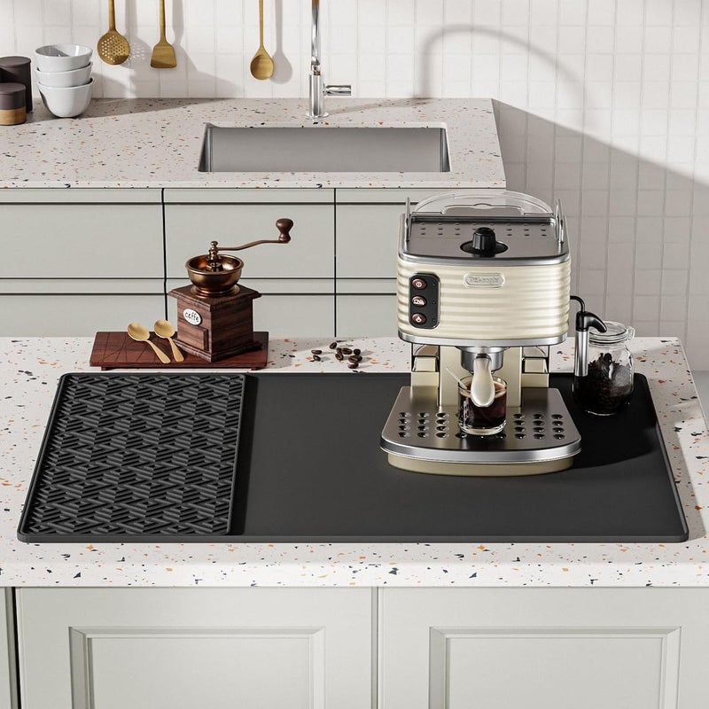 Silicone Coffee Mat and Dish Drying Mat - 24''x16'' Kitchen Counter Mat - Image 3