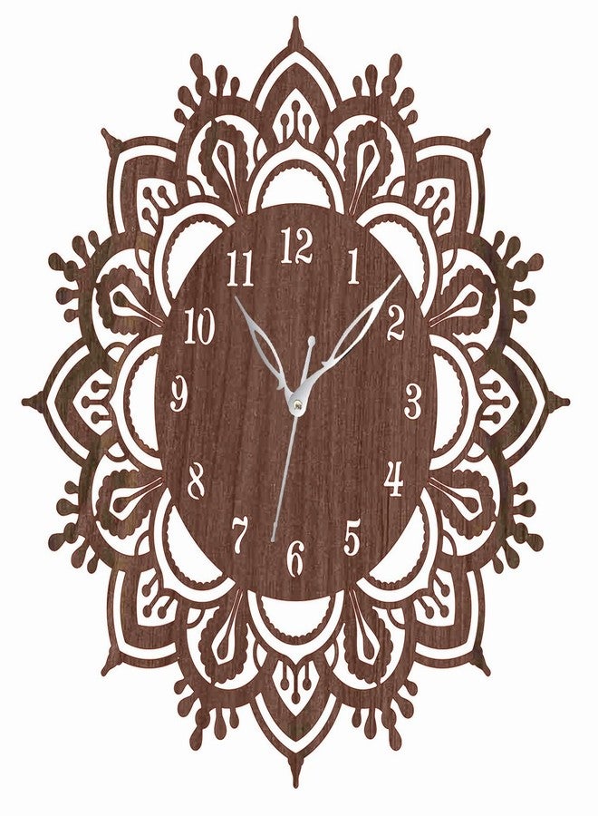 ADK Wall Clock for Living Room, Bedroom, Home, Office, Kitchen, Asymmetric Shaped Designer MDF Wall Clock for Home Decor (Standard) 144 - Image 1
