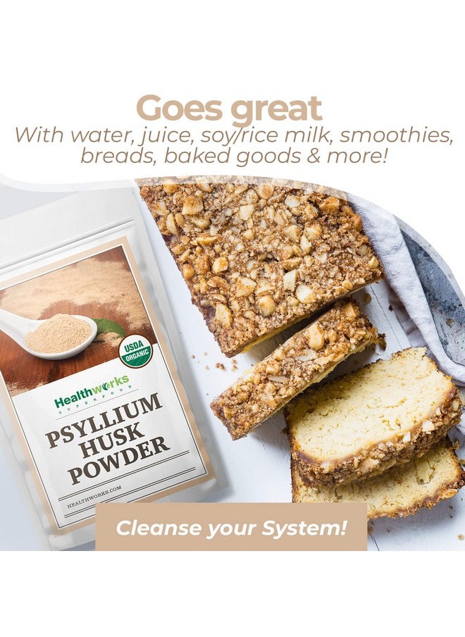 Healthworks - Psyllium Husk Powder (32 Ounces / 2 Pounds) ; Raw ; Certified Organic ; Finely Ground Powder From India ; Keto Vegan & Nongmo ; Fiber Support ; Packaging May Vary - Image 1