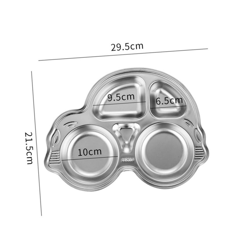 Stainless Steel Divided Lunch Plates 2 Pack Safe Easy Clean For Boys Girls - Image 3