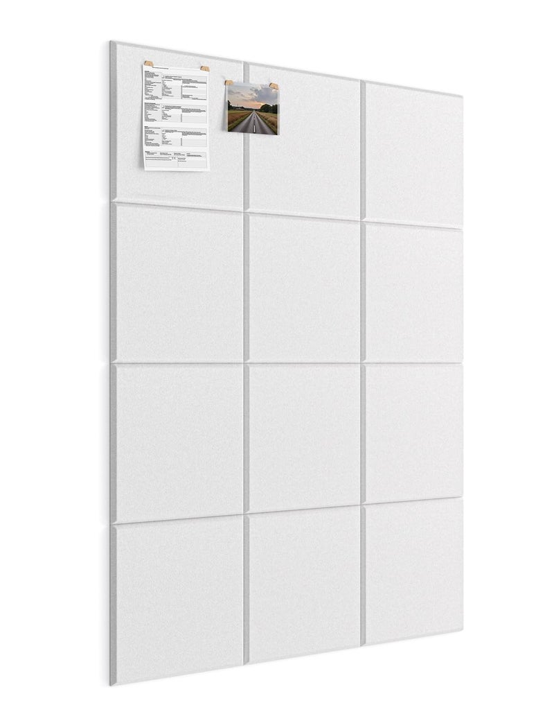 Topnaca 12 Pack Acoustic Panels Sound Absorbing for Studio Walls 12" x 12" x 0.4", White Self Adhesive Square Sound Tiles Peel & Stick for Door Ceiling Decorative for Home Theater Office Gaming Room - Image 1