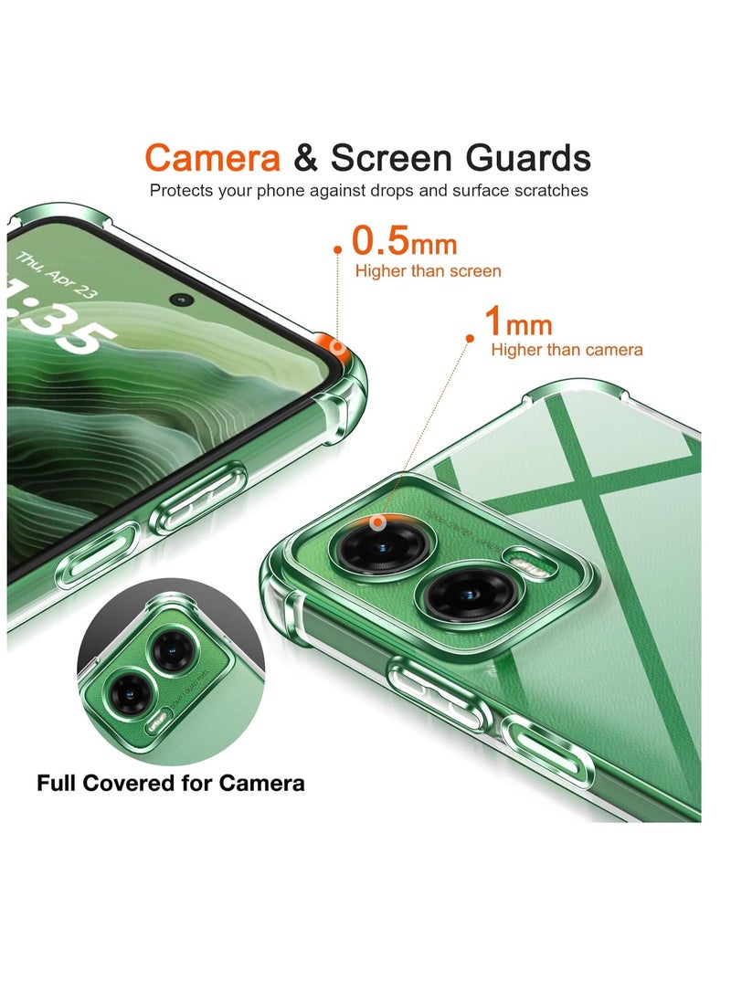 Cover for Motorola Moto G35 5G, Shockproof Transparent Shock Absorption Case with Soft TPU Bumper, Slim Soft Silicone TPU Protective Case