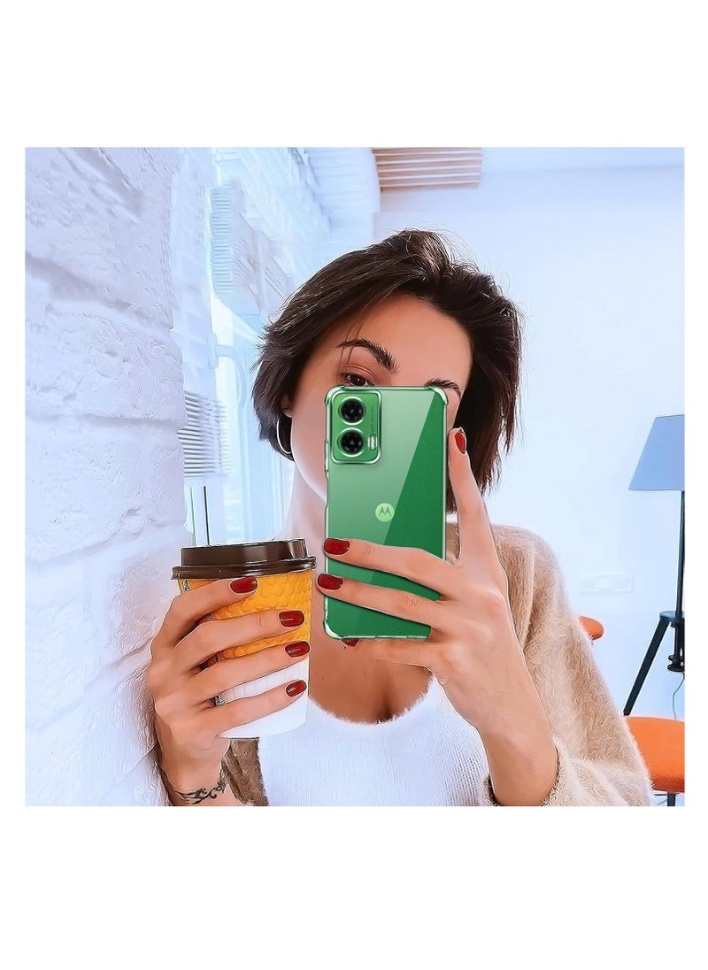 Cover for Motorola Moto G35 5G, Shockproof Transparent Shock Absorption Case with Soft TPU Bumper, Slim Soft Silicone TPU Protective Case