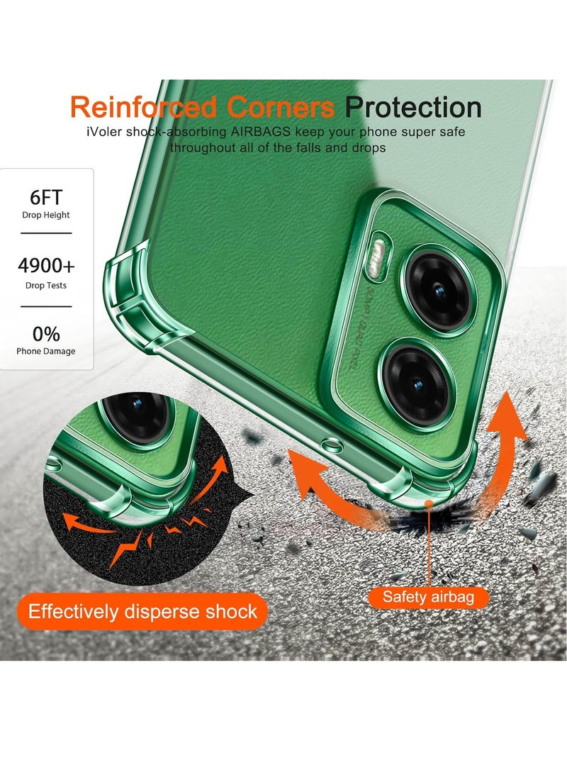 Cover for Motorola Moto G35 5G, Shockproof Transparent Shock Absorption Case with Soft TPU Bumper, Slim Soft Silicone TPU Protective Case