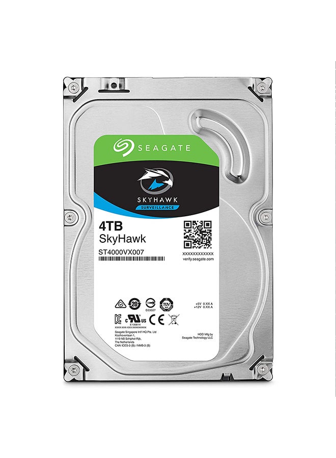 سيجيت Skyhawk 4 تيرابايت، محرك أقراص ثابتة داخلي للفيديو - 3.5 بوصة، SATA 6 جيجابايت/ثانية، ذاكرة تخزين مؤقت 256 ميجابايت، لنظام كاميرا الأمان DVR NVR، مع خدمات الإنقاذ الداخلية (ST4000VX016) - Image 2