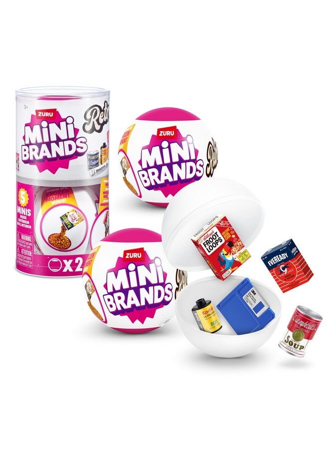 Mini Brands Retro 2 Pack Capsule with 60+ Mystery Mini's to Collect, Real Licenses, Rare Collectibles, Blind Pack, Ages 3+ - Image 1