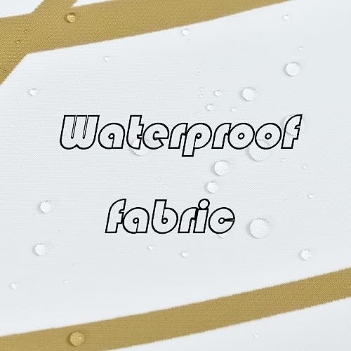 Punkray Gold Light Brown and White Striped Wavy Line Polyester Shower Curtain for Bathroom with Hooks, Shower Curtain Set Stripe Bath Curtains Decor Weighted Hem Washable, 72 x 72 - Image 3