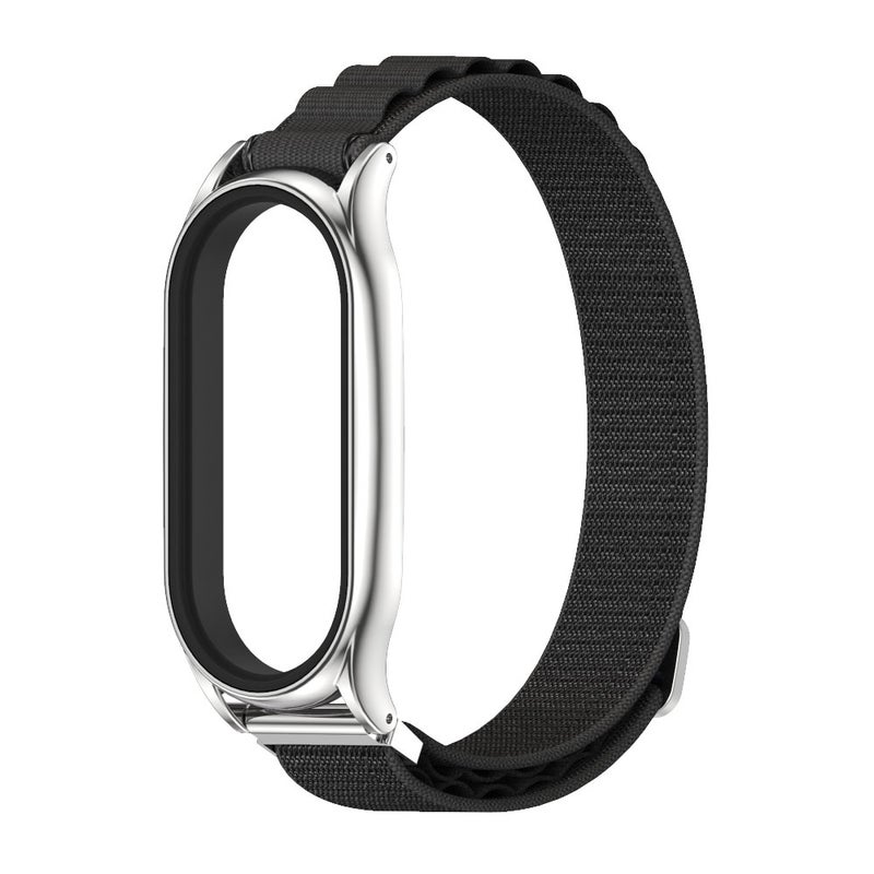 erorex For Xiaomi Mi Band 7 / 7 Nfc Plus Nylon Breathable Watch Band(Black Silver) - Image 2