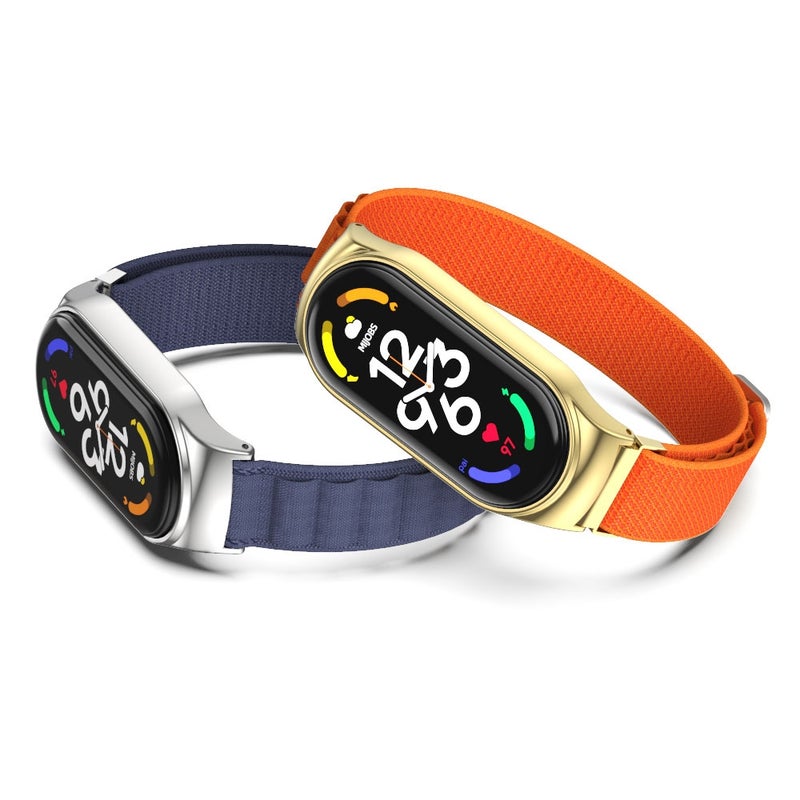 erorex For Xiaomi Mi Band 7 / 7 Nfc Plus Nylon Breathable Watch Band(Black Silver) - Image 5