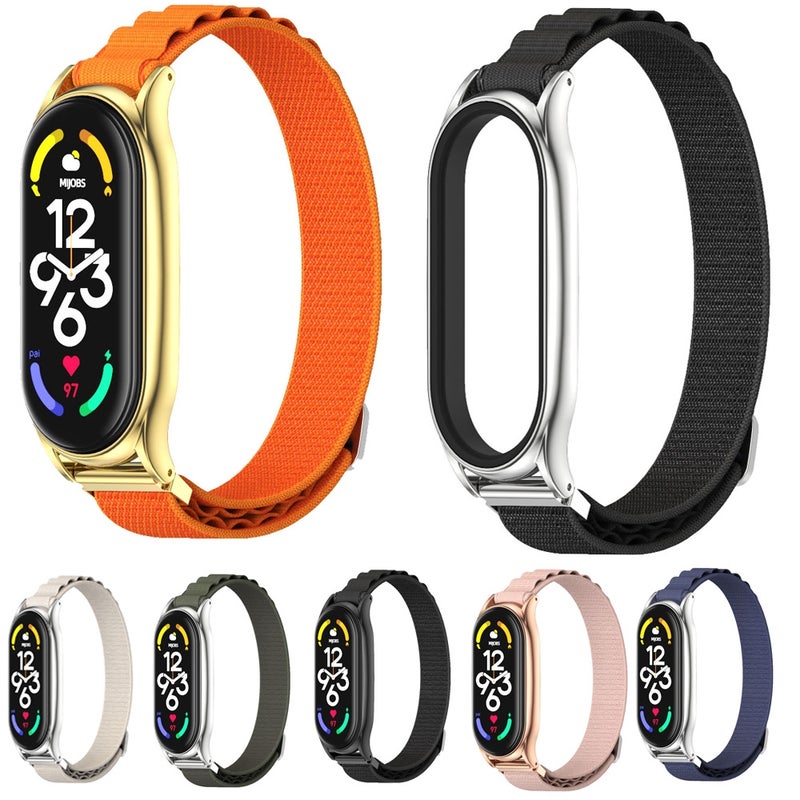 erorex For Xiaomi Mi Band 7 / 7 Nfc Plus Nylon Breathable Watch Band(Black Silver) - Image 3