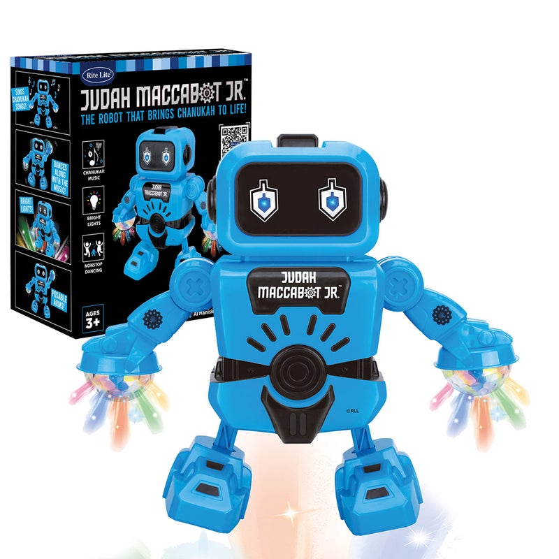 Rite Lite Hanukkah Robot Toy Judah Maccabot Jr  Plays Chanukah Music with Bright Lights  Nonstop Dancing  Hanukkah Gifts Decorations Goodie Bag Rewards Jewish Holiday Party Favors Toys for Kids - Image 2