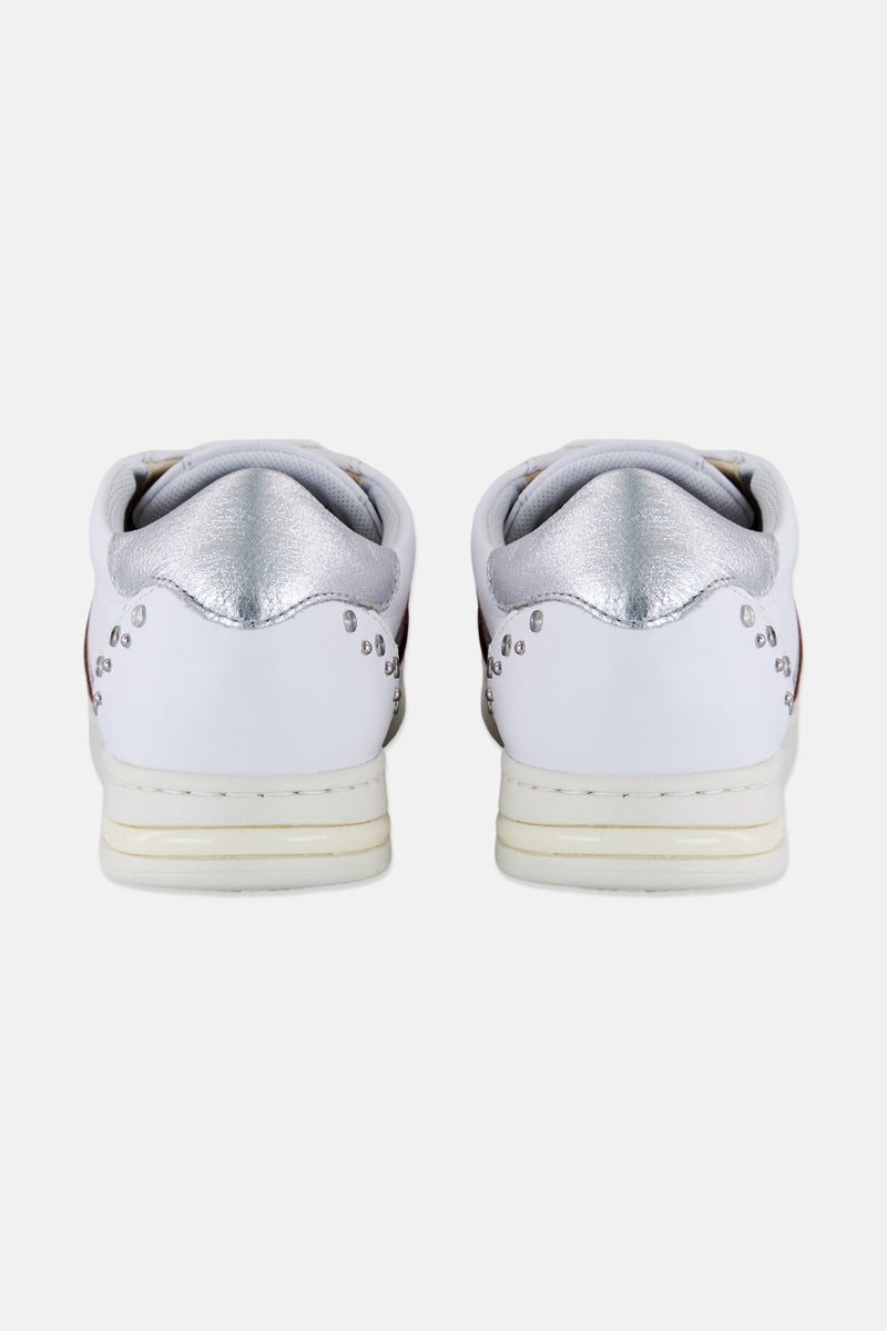 GEOX Women Lace Up Casual Shoes, White - Image 3