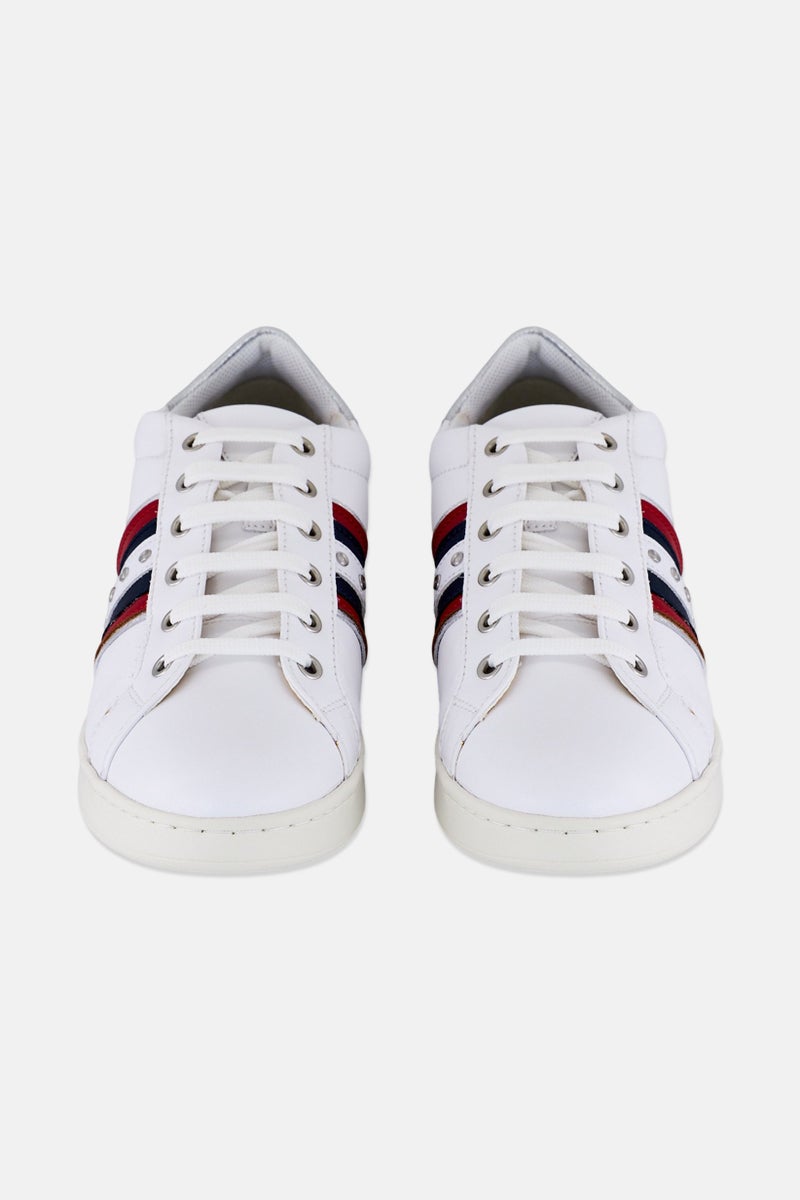 GEOX Women Lace Up Casual Shoes, White - Image 4