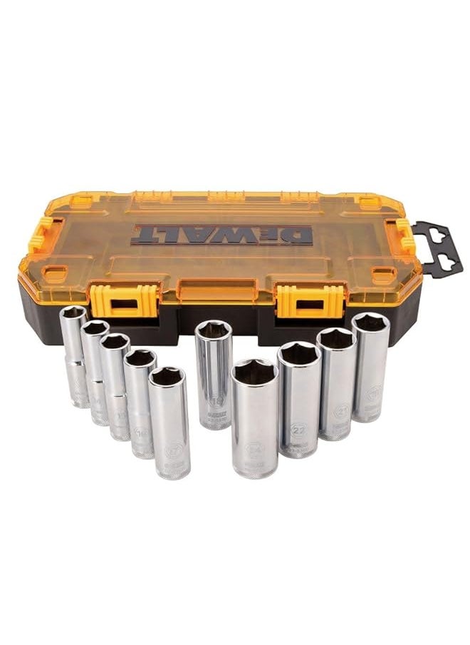 DEWALT Drive Socket Set Metric 1/2 Inch Drive 10 Piece Dwmt73815  - Image 1