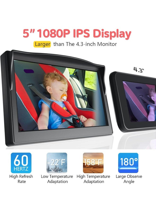 Itomoro Baby Car Camera, Dual Channel 5 inch Display with 2 IR Night Vision Camera - Image 4