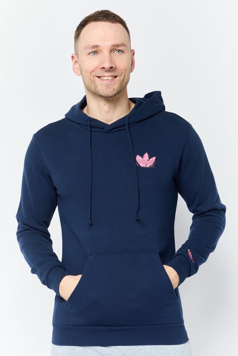 adidas Originals Men Sportswear Fit Long Sleeves Outdoor Hoodie, Navy - Image 1