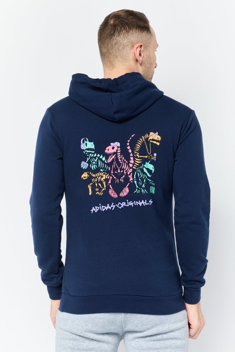 adidas Originals Men Sportswear Fit Long Sleeves Outdoor Hoodie, Navy - Image 2