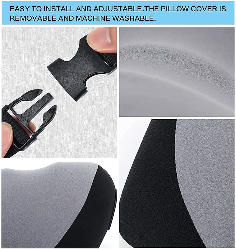 OVERA Car Headrest Pillow, Head Rest in Car Leather Neck Support Car for Rest, 360 Degree Adjustable Car Neck Pillow for Kids and Adults Car Pillow - Image 5