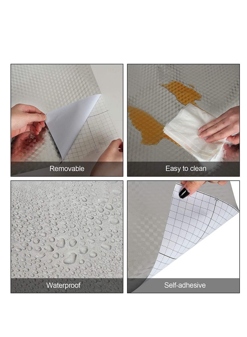 Kitchen Backsplash Stickers Wallpaper, Aluminum Foil, Self Adhesive, Waterproof High Temperature Resistance, Kitchen Stickers, for Drawer, Cabinets, Shelf Liner - Image 4